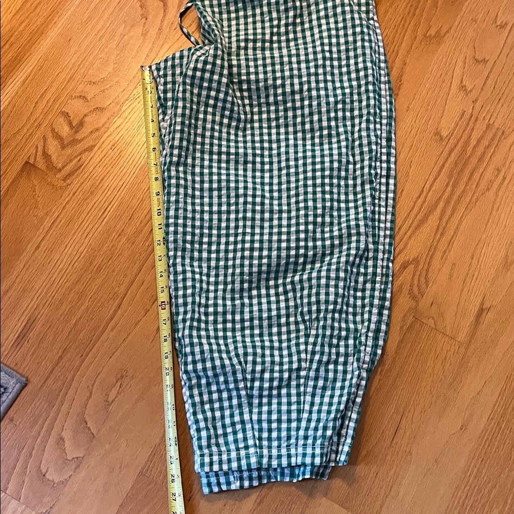 Free people retro heatwave one piece jumpsuit green/white gingham size L - Picture 7 of 13